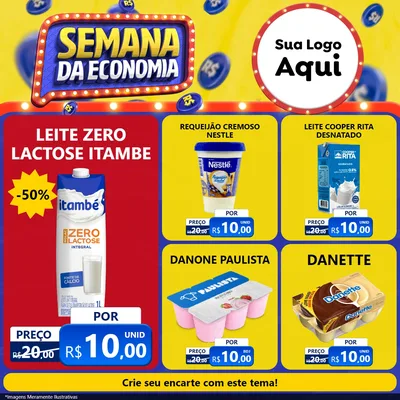 Modelo de Rede Social para Feed Facebook com o tema Semana da Economia para Frios e Laticínios