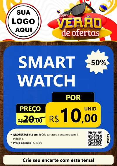 Modelo de Cartaz para Cartaz A4 Vertical com o tema Super Verão de Ofertas para Informática