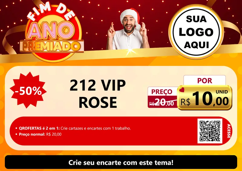 Modelo de Cartaz para Cartaz A4 Horizontal com o tema Fim de Ano Premiado para Perfumes