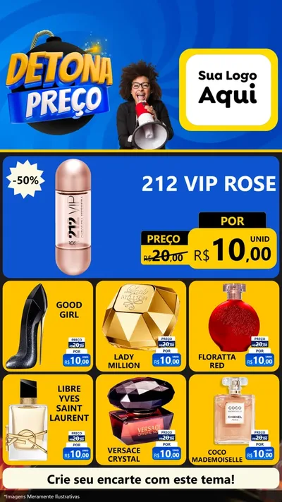 Modelo de Rede Social para Stories com o tema Detona Preços para Perfumes