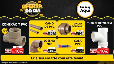 Modelo de TV para TV Horizontal com o tema Oferta Do Dia para Tubos e conexões