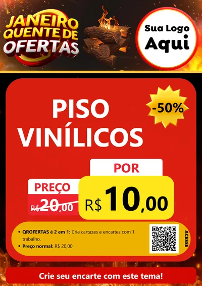 Modelo de Cartaz para Cartaz A4 Vertical com o tema Janeiro Quente de Ofertas para Material para Construção