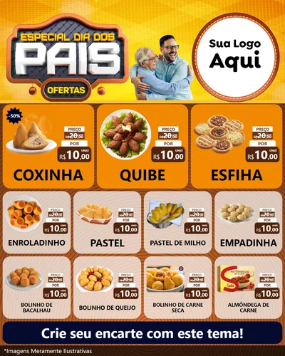 Modelo de Rede Social para Feed Instagram com o tema Especial Dia dos Pais para Salgadaria