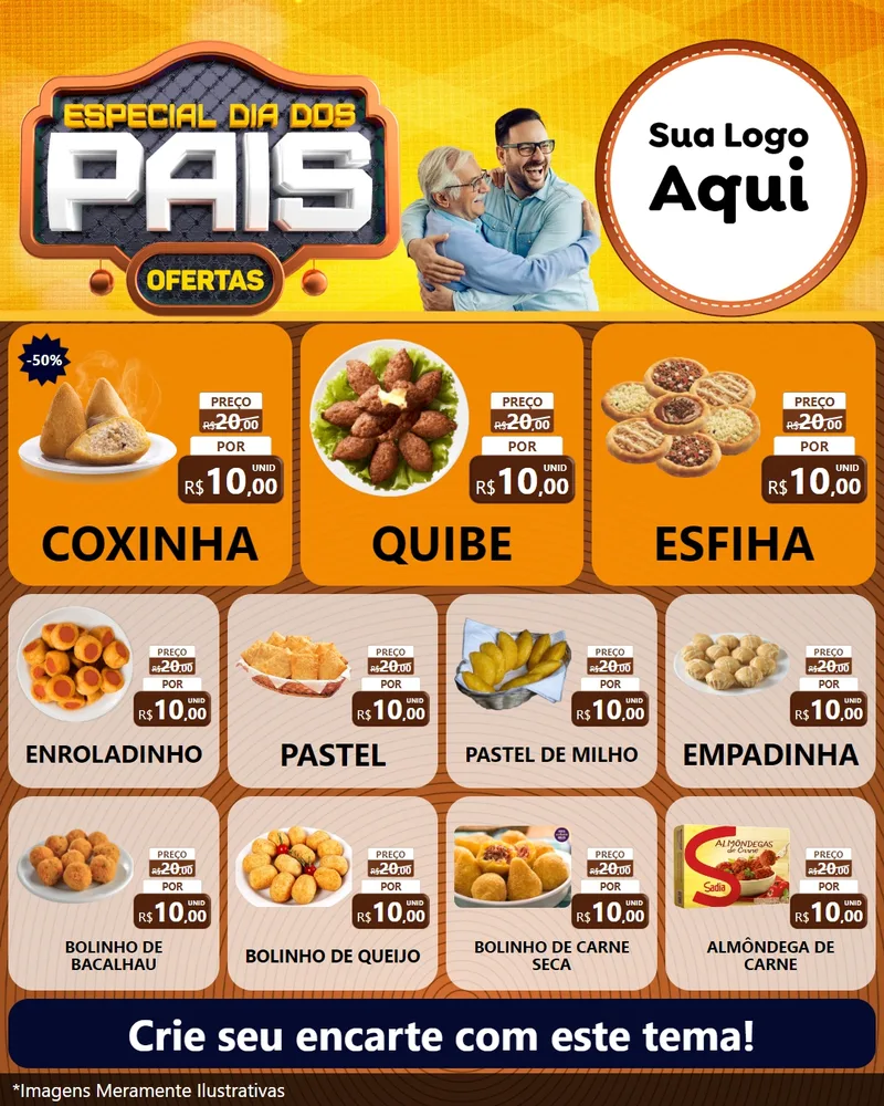 Modelo de Rede Social para Feed Instagram com o tema Especial Dia dos Pais para Salgadaria