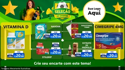 Modelo de TV para TV Horizontal com o tema Seleção de Ofertas - Copa para Farmácia