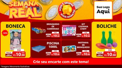 Modelo de TV para TV Horizontal com o tema Semana do Real para Brinquedos