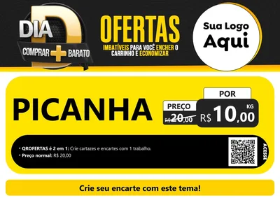 Modelo de Cartaz para Cartaz A4 Horizontal com o tema Dia D Mais Economia para Açougue