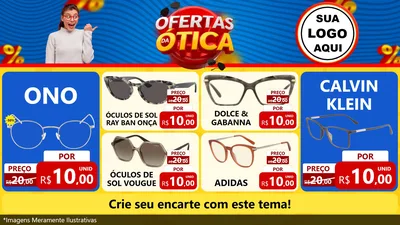 Modelo de TV para TV Horizontal com o tema Ofertas da Ótica para Óticas