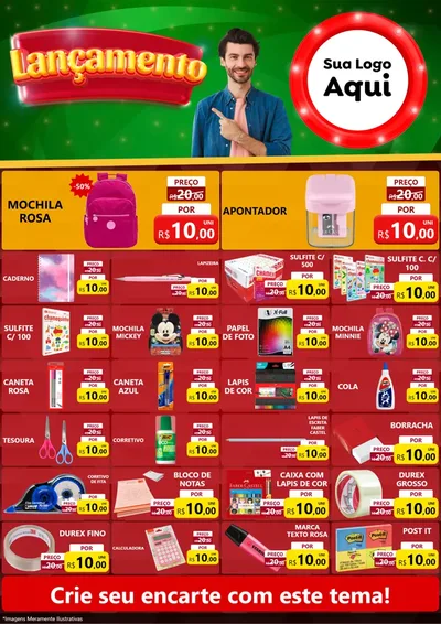 Modelo de Encarte para Encarte A4 Vertical com o tema Lançamento para Papelaria