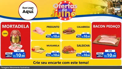 Modelo de TV para TV Horizontal com o tema Ofertas de Julho para Frios e Laticínios