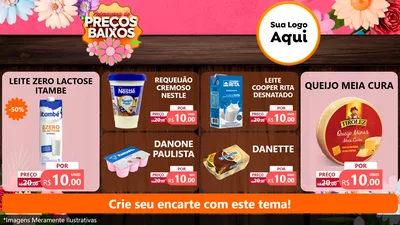 Modelo de TV para TV Horizontal com o tema Primavera de Preços Baixos para Frios e Laticínios