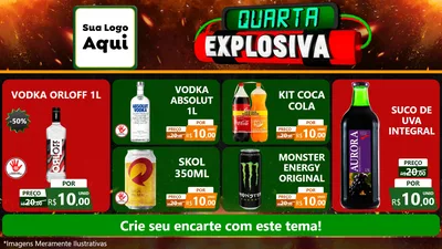 Modelo de TV para TV Horizontal com o tema Quarta Explosiva para Distribuidora de bebidas
