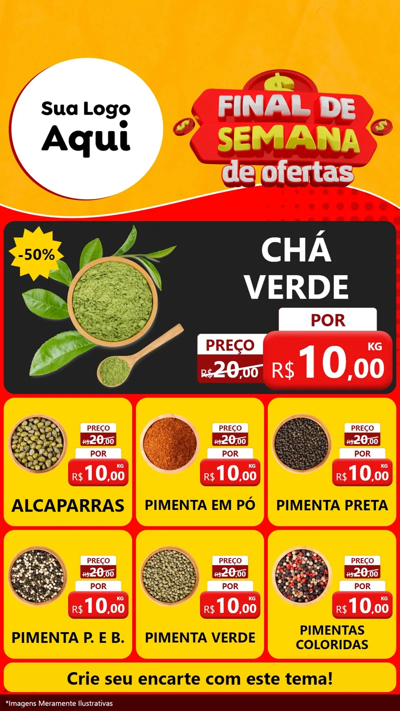 Modelo de Rede Social para Stories com o tema Final de Semana de Ofertas para Produtos Naturais