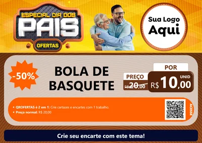 Modelo de Cartaz para Cartaz A4 Horizontal com o tema Especial Dia dos Pais para Artigos Esportivos