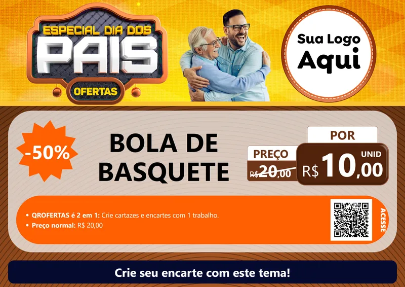 Modelo de Cartaz para Cartaz A4 Horizontal com o tema Especial Dia dos Pais para Artigos Esportivos