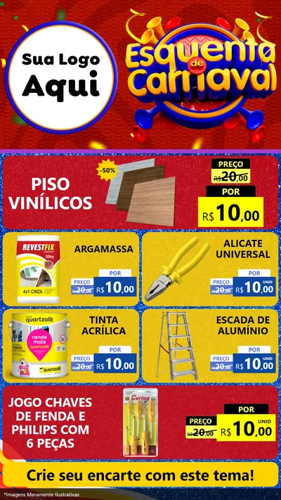 Modelo de TV para TV Vertical com o tema Esquenta de Carnaval para Material para Construção