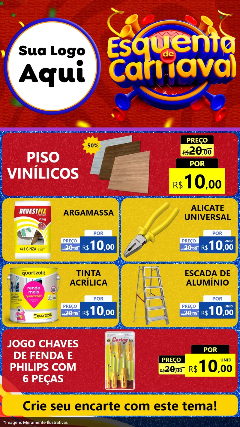 Modelo de TV para TV Vertical com o tema Esquenta de Carnaval para Material para Construção