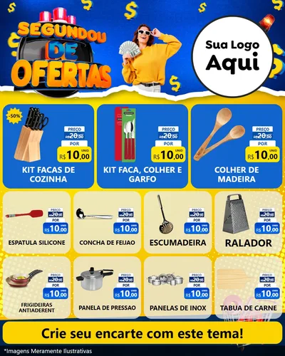 Modelo de Rede Social para Feed Instagram com o tema Segundou de Ofertas para Utilidades Domésticas