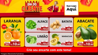 Modelo de TV para TV Horizontal com o tema Dia do Cliente para Hortifrúti