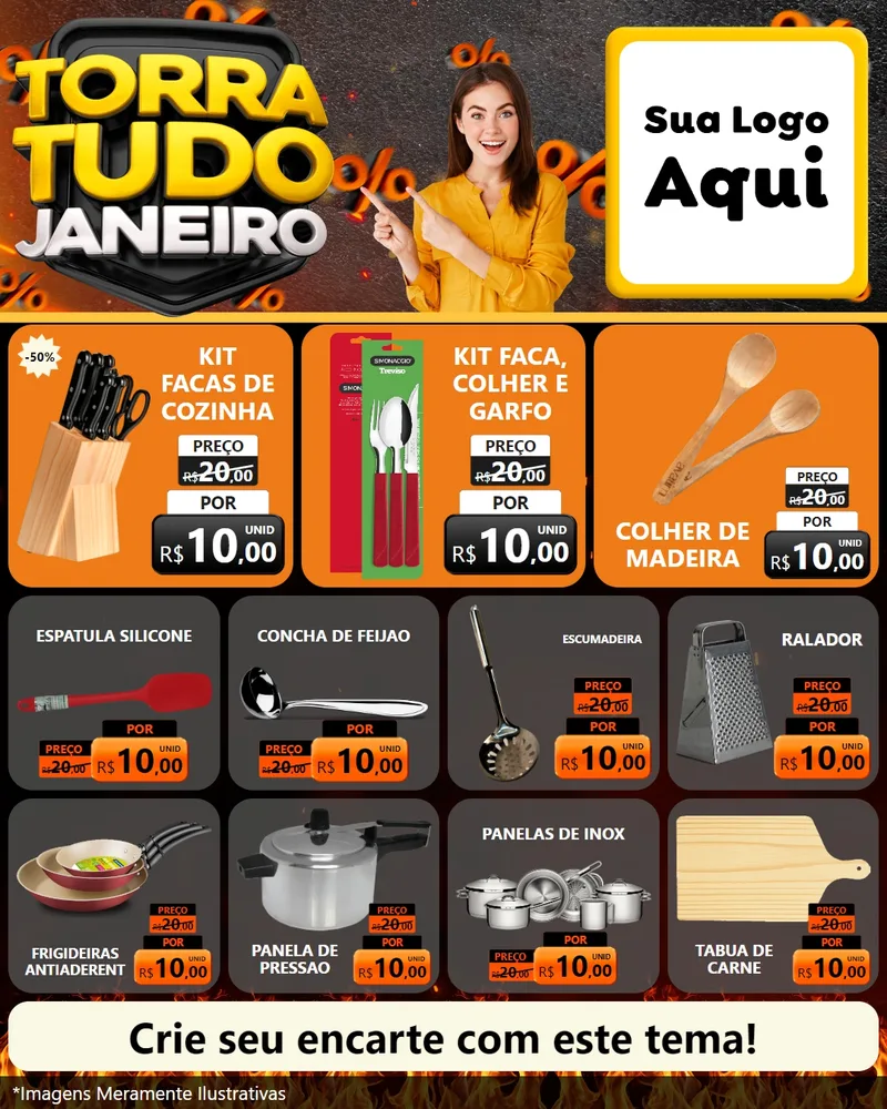 Modelo de Rede Social para Feed Instagram com o tema Torra Tudo Janeiro para Utilidades Domésticas