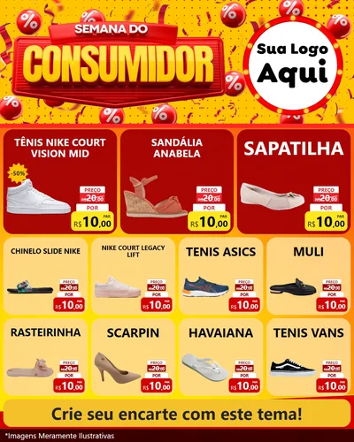 Modelo de Rede Social para Feed Instagram com o tema Semana do Consumidor para Calçados