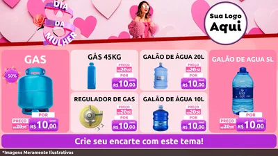 Modelo de TV para TV Horizontal com o tema Dia da Mulher para Água e gás