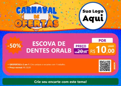 Modelo de Cartaz para Cartaz A4 Horizontal com o tema Carnaval de Ofertas para Higiene Pessoal