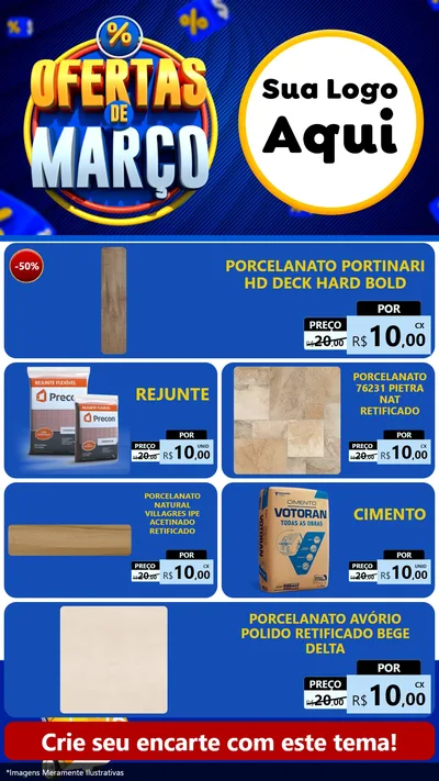 Modelo de TV para TV Vertical com o tema Ofertas de Março para Pisos e revestimentos