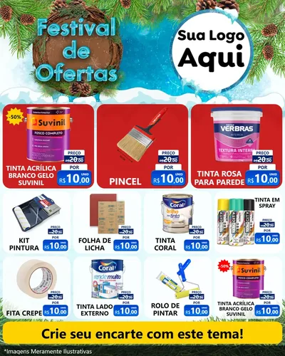 Modelo de Rede Social para Feed Instagram com o tema Festival de Ofertas - Inverno para Tintas e Ferramentas