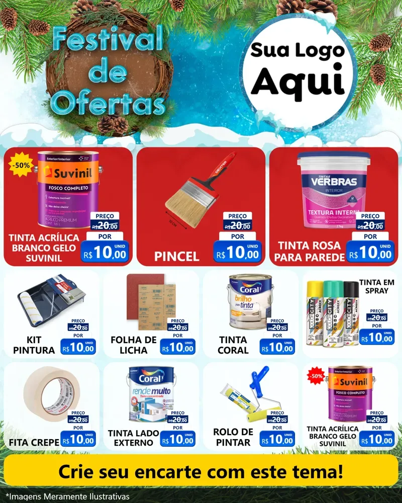 Modelo de Rede Social para Feed Instagram com o tema Festival de Ofertas - Inverno para Tintas e Ferramentas