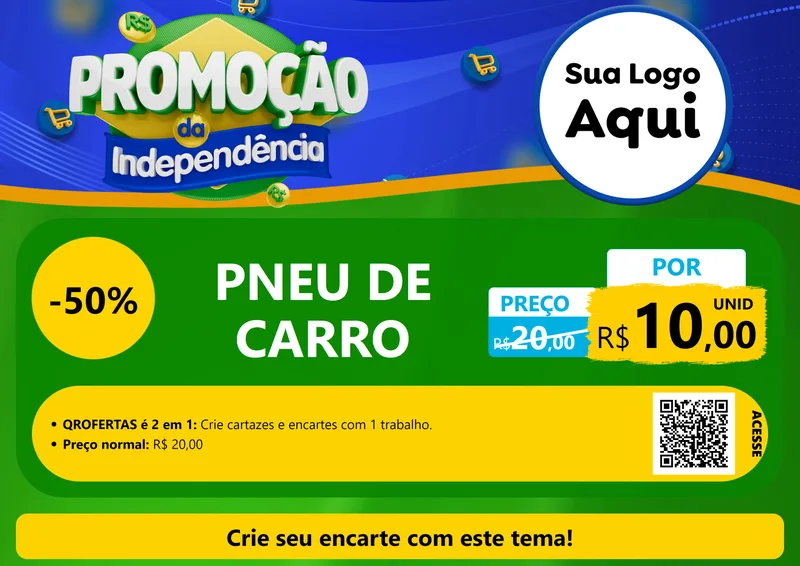 Modelo de Cartaz para Cartaz A4 Horizontal com o tema Promoção da Independência para Auto peças