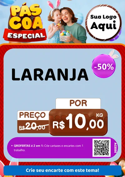 Modelo de Cartaz para Cartaz A4 Vertical com o tema Páscoa Especial para Hortifrúti