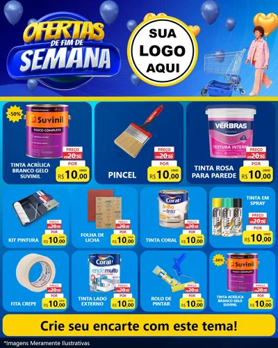 Modelo de Rede Social para Feed Instagram com o tema Ofertas de Fim de Semana para Tintas e Ferramentas