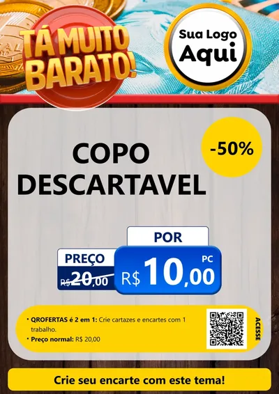Modelo de Cartaz para Cartaz A4 Vertical com o tema Está Muito Barato para Embalagens