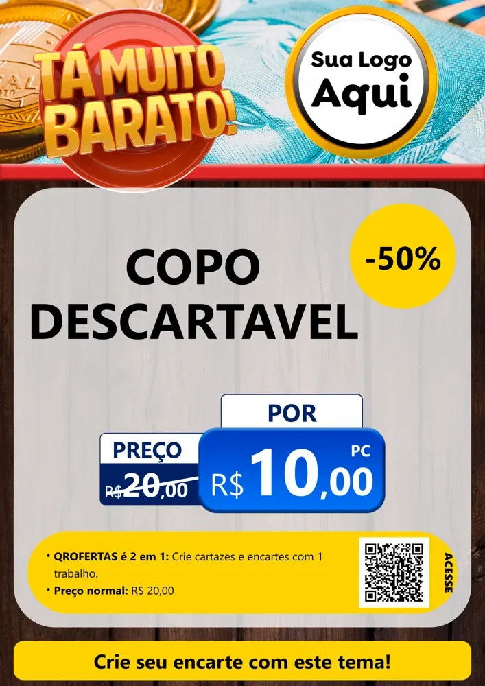 Modelo de Cartaz para Cartaz A4 Vertical com o tema Está Muito Barato para Embalagens