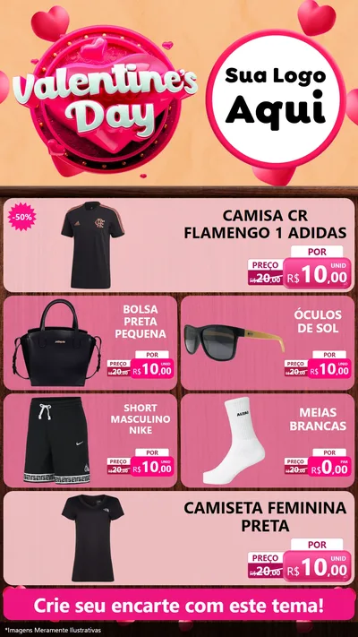 Modelo de TV para TV Vertical com o tema Valentine's Day para Roupas e acessórios