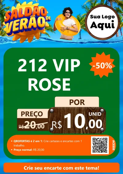 Modelo de Cartaz para Cartaz A4 Vertical com o tema Saldão de Verão para Perfumes