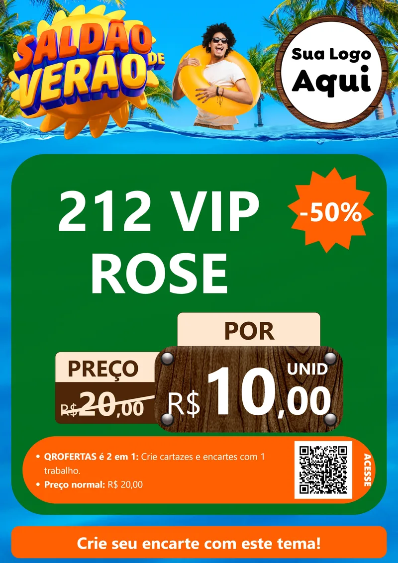 Modelo de Cartaz para Cartaz A4 Vertical com o tema Saldão de Verão para Perfumes