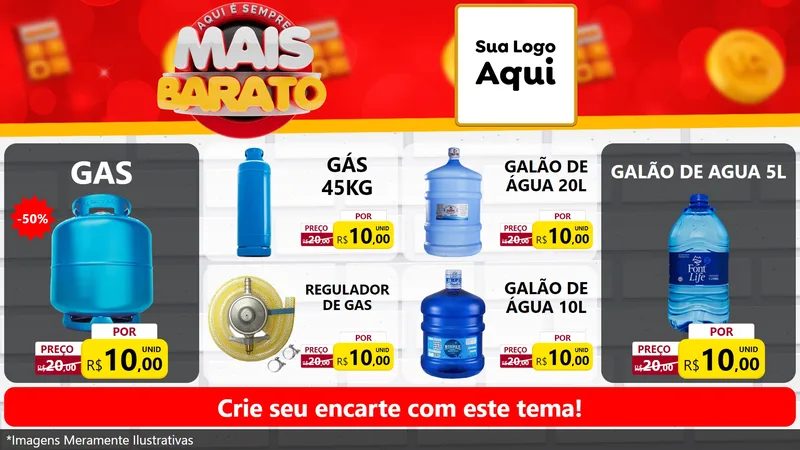 Modelo de TV para TV Horizontal com o tema Mais Barato para Água e gás