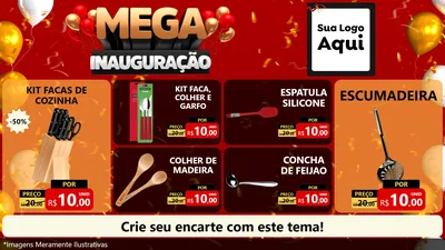 Modelo de TV para TV Horizontal com o tema Mega Inauguração para Utilidades Domésticas