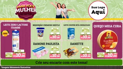 Modelo de TV para TV Horizontal com o tema Para Você Mulher para Frios e Laticínios