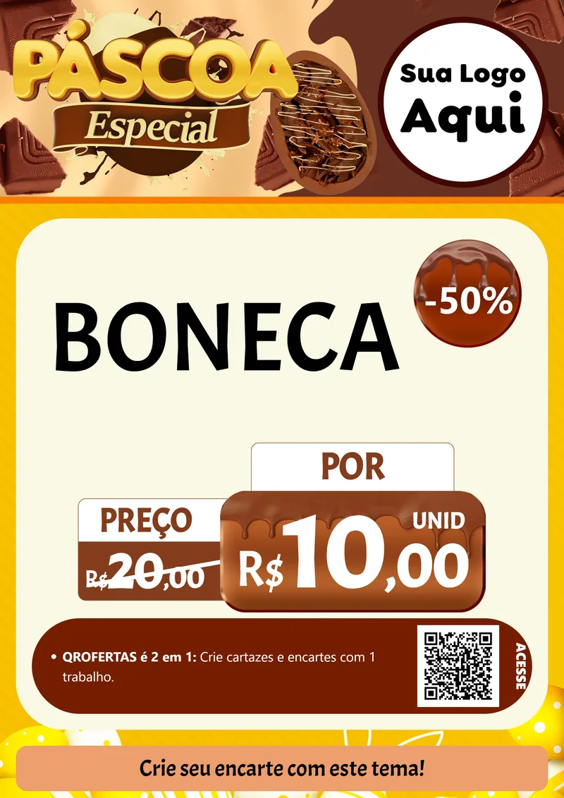Modelo de Cartaz para Cartaz A4 Vertical com o tema Páscoa Especial para Brinquedos