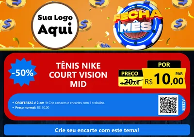 Modelo de Cartaz para Cartaz A4 Horizontal com o tema Fecha Mês para Calçados