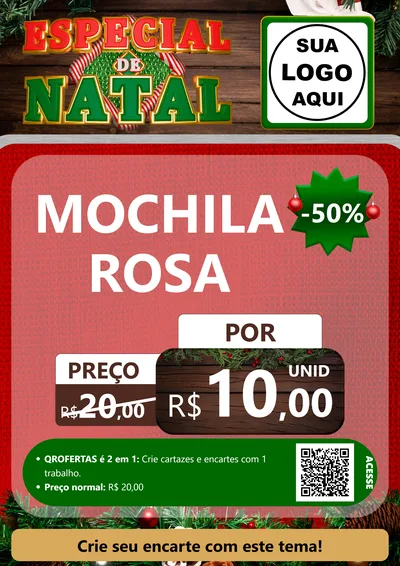 Modelo de Cartaz para Cartaz A4 Vertical com o tema Especial de Natal para Papelaria