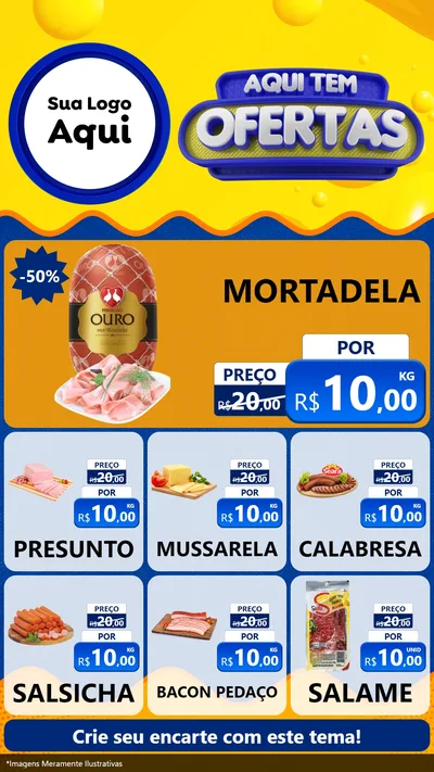 Modelo de Rede Social para Stories com o tema Aqui Tem Ofertas para Frios e Laticínios