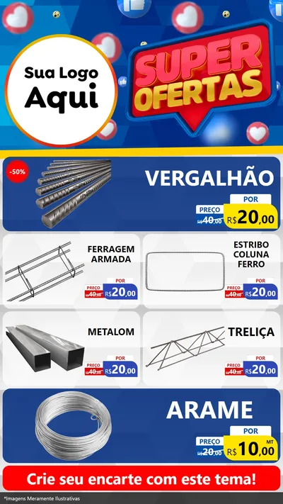 Modelo de TV para TV Vertical com o tema Super Ofertas para Ferragens