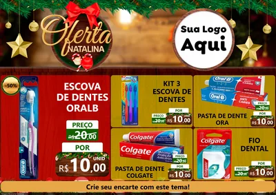 Modelo de Encarte para Encarte A4 Horizontal com o tema Ofertas Natalina para Higiene Pessoal
