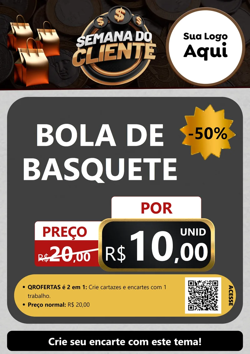 Modelo de Cartaz para Cartaz A4 Vertical com o tema Semana do Cliente para Artigos Esportivos