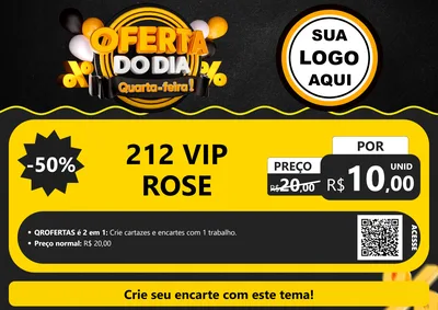 Modelo de Cartaz para Cartaz A4 Horizontal com o tema Oferta do Dia - Quarta Feira! para Perfumes