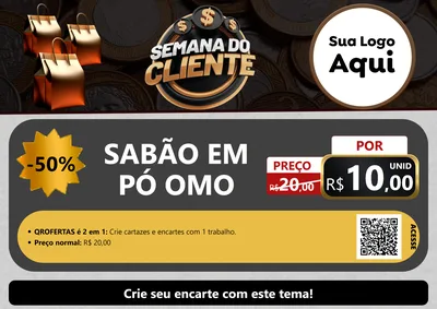 Modelo de Cartaz para Cartaz A4 Horizontal com o tema Semana do Cliente para Produtos de Limpeza